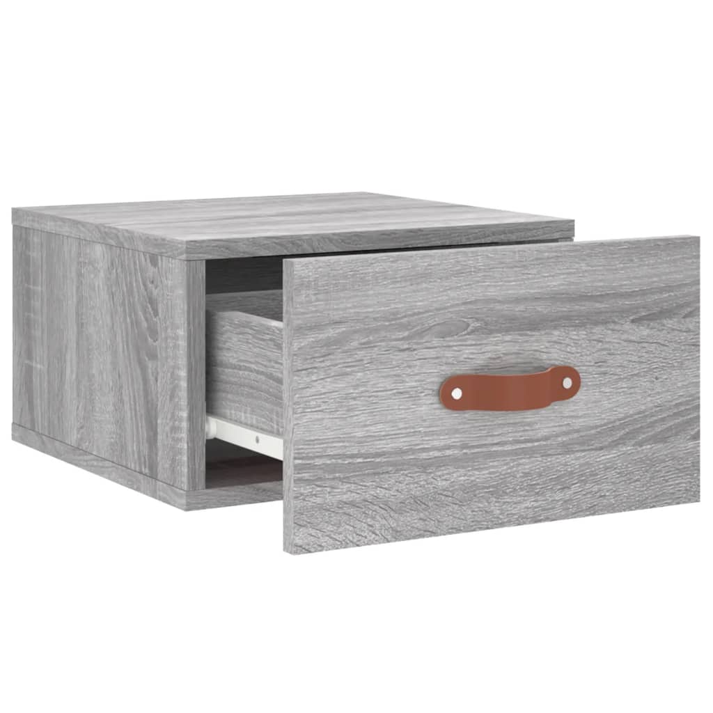 Tables de chevet murales 2 pcs. Gris Sonoma 35x35x20 cm