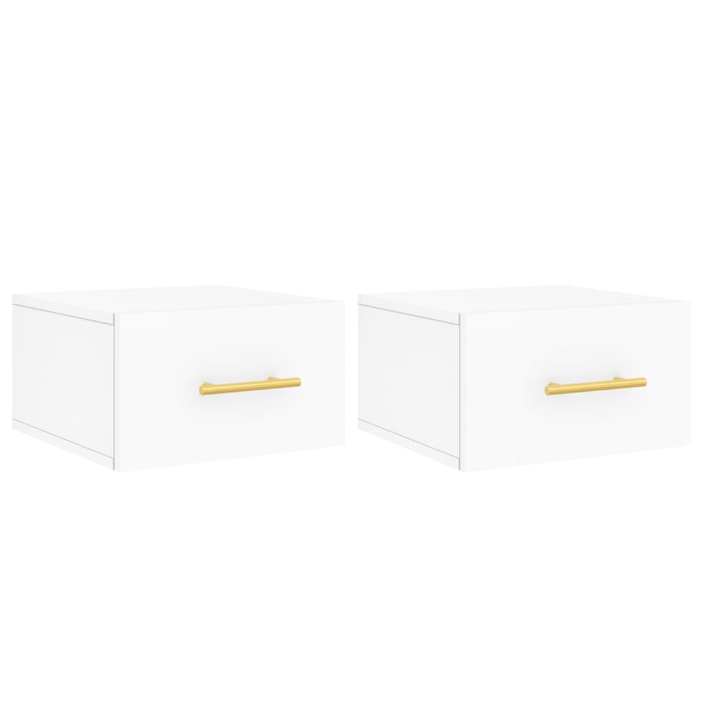 Tables de chevet murales 2 pcs. Blanc 35x35x20 cm