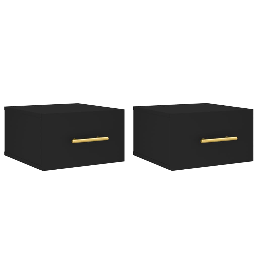 Tables de chevet murales 2 pcs. Noir 35x35x20 cm