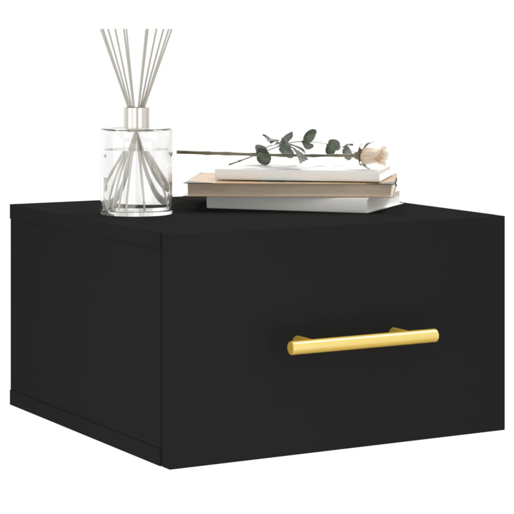 Tables de chevet murales 2 pcs. Noir 35x35x20 cm