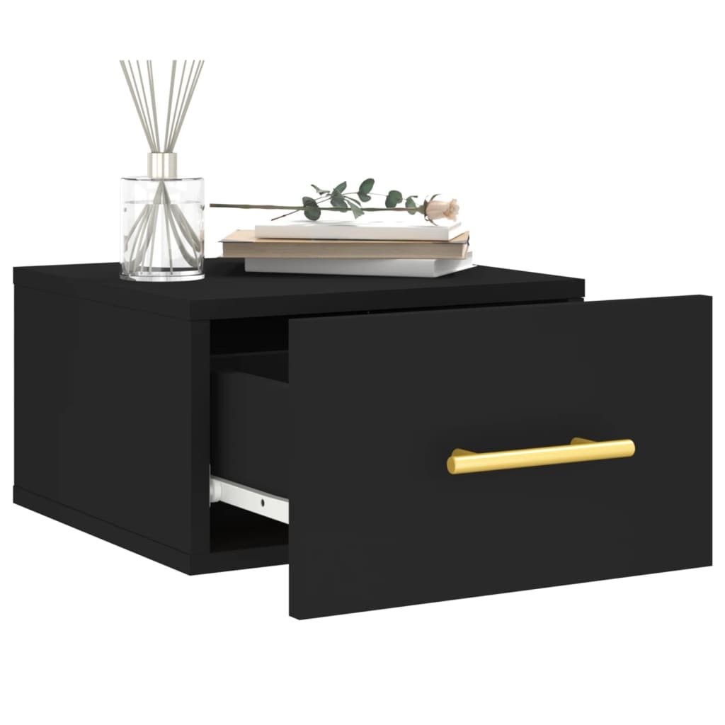 Tables de chevet murales 2 pcs. Noir 35x35x20 cm