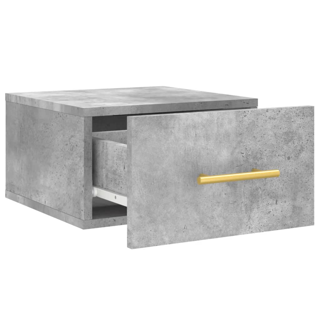 Tables de chevet murales 2 pcs gris béton 35x35x20 cm