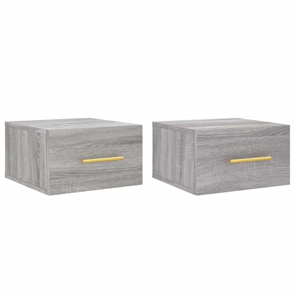 Tables de chevet murales 2 pcs. Gris Sonoma 35x35x20 cm