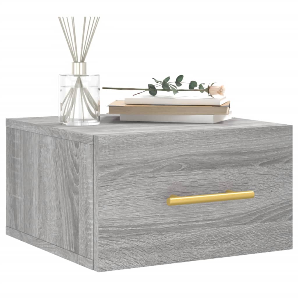 Tables de chevet murales 2 pcs. Gris Sonoma 35x35x20 cm