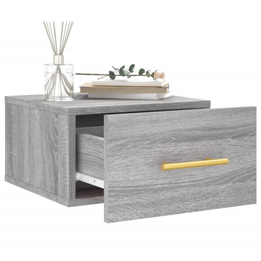 Tables de chevet murales 2 pcs. Gris Sonoma 35x35x20 cm