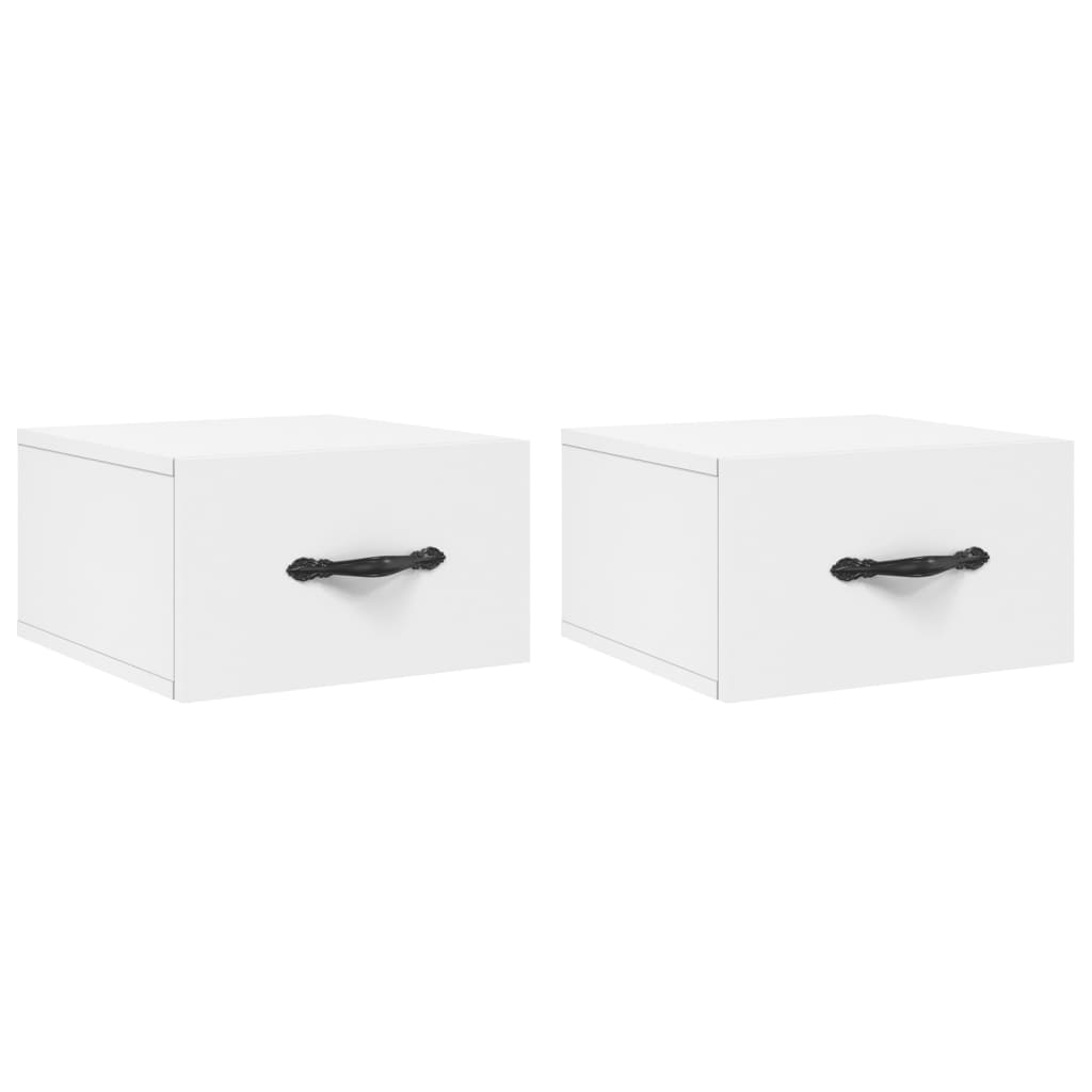 Tables de chevet murales 2 pcs. Blanc 35x35x20 cm