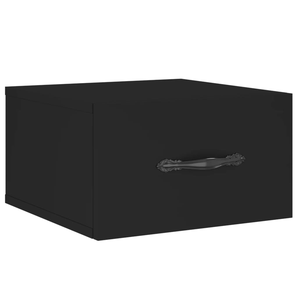 Wand-Nachttisch Schwarz 35x35x20 cm