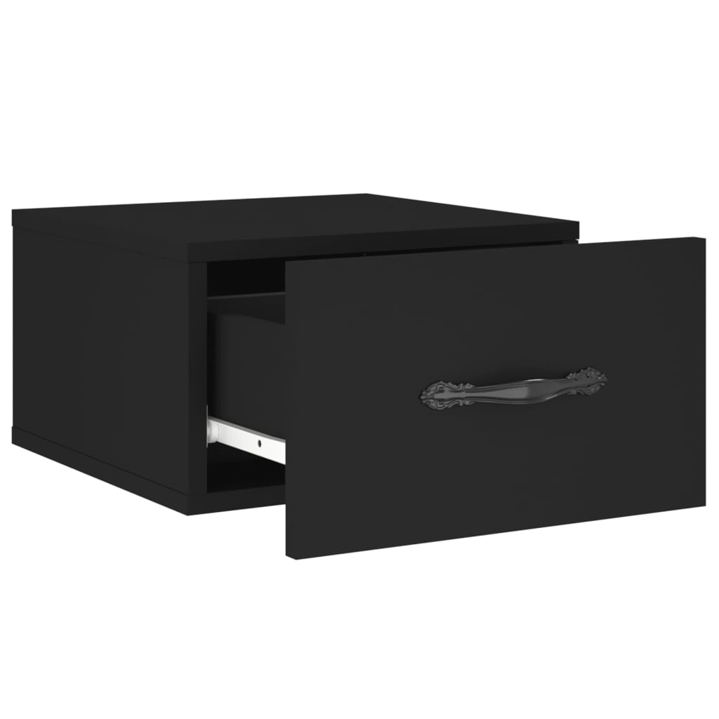 Wand-Nachttisch Schwarz 35x35x20 cm