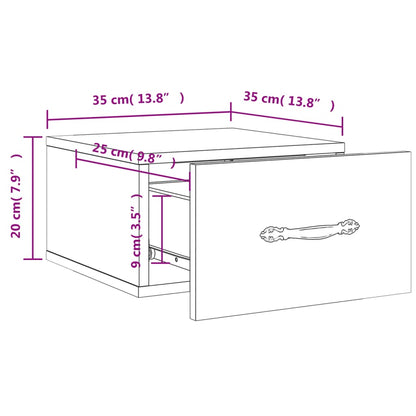 Wand-Nachttisch Betongrau 35x35x20 cm