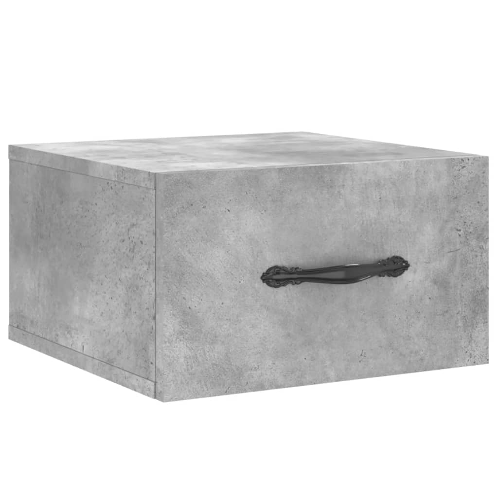 Tables de chevet murales 2 pcs gris béton 35x35x20 cm