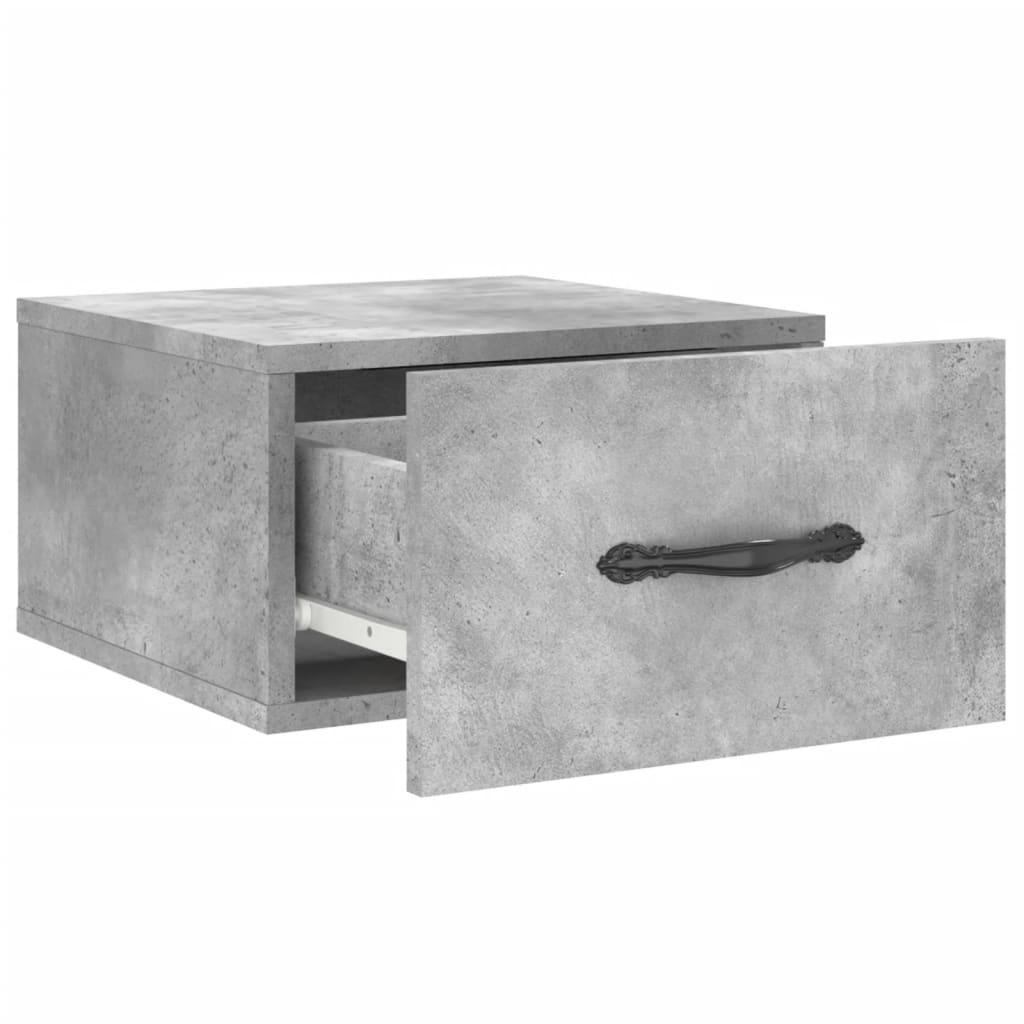 Tables de chevet murales 2 pcs gris béton 35x35x20 cm