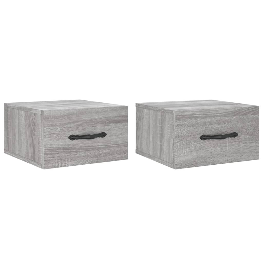 Tables de chevet murales 2 pcs. Gris Sonoma 35x35x20 cm