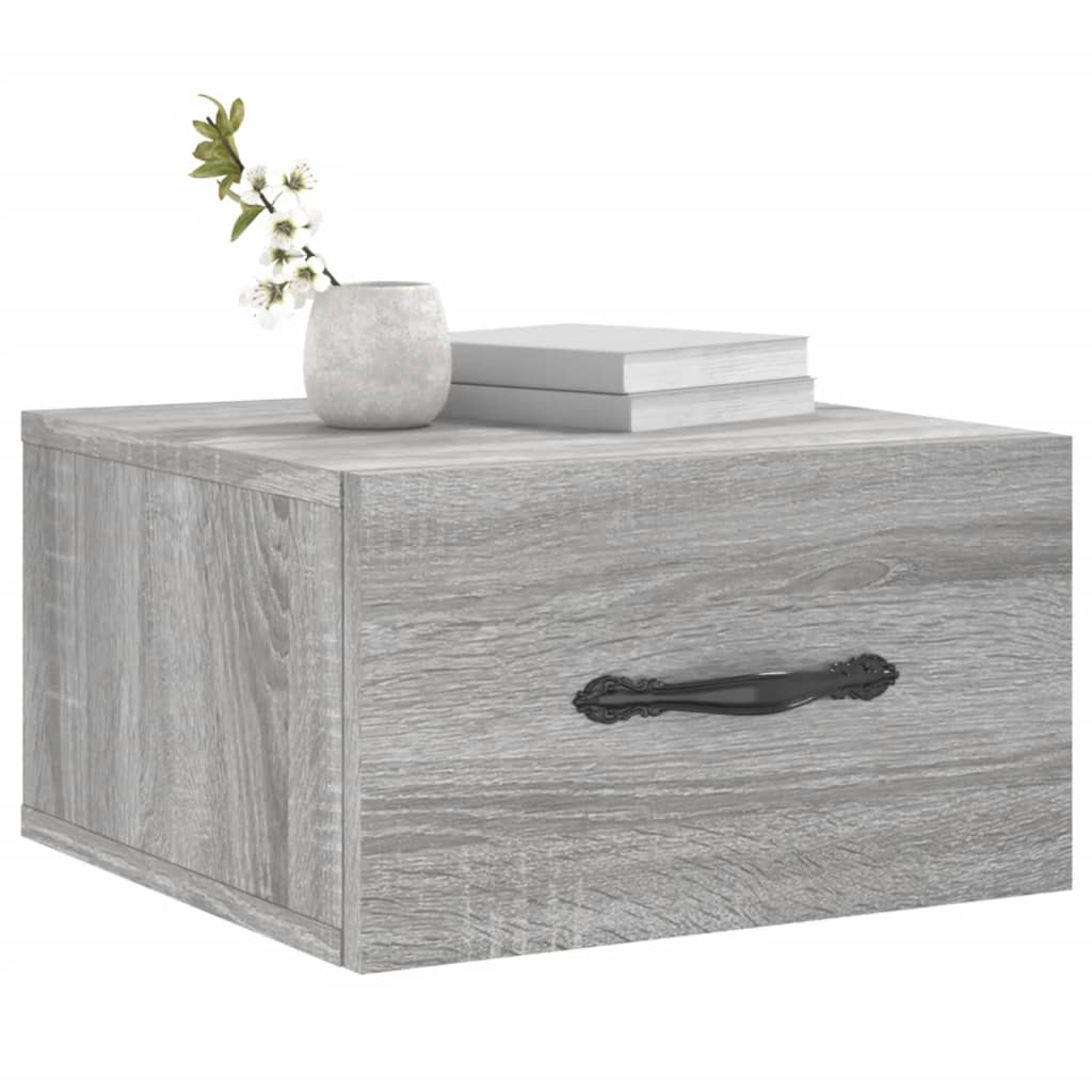 Tables de chevet murales 2 pcs. Gris Sonoma 35x35x20 cm