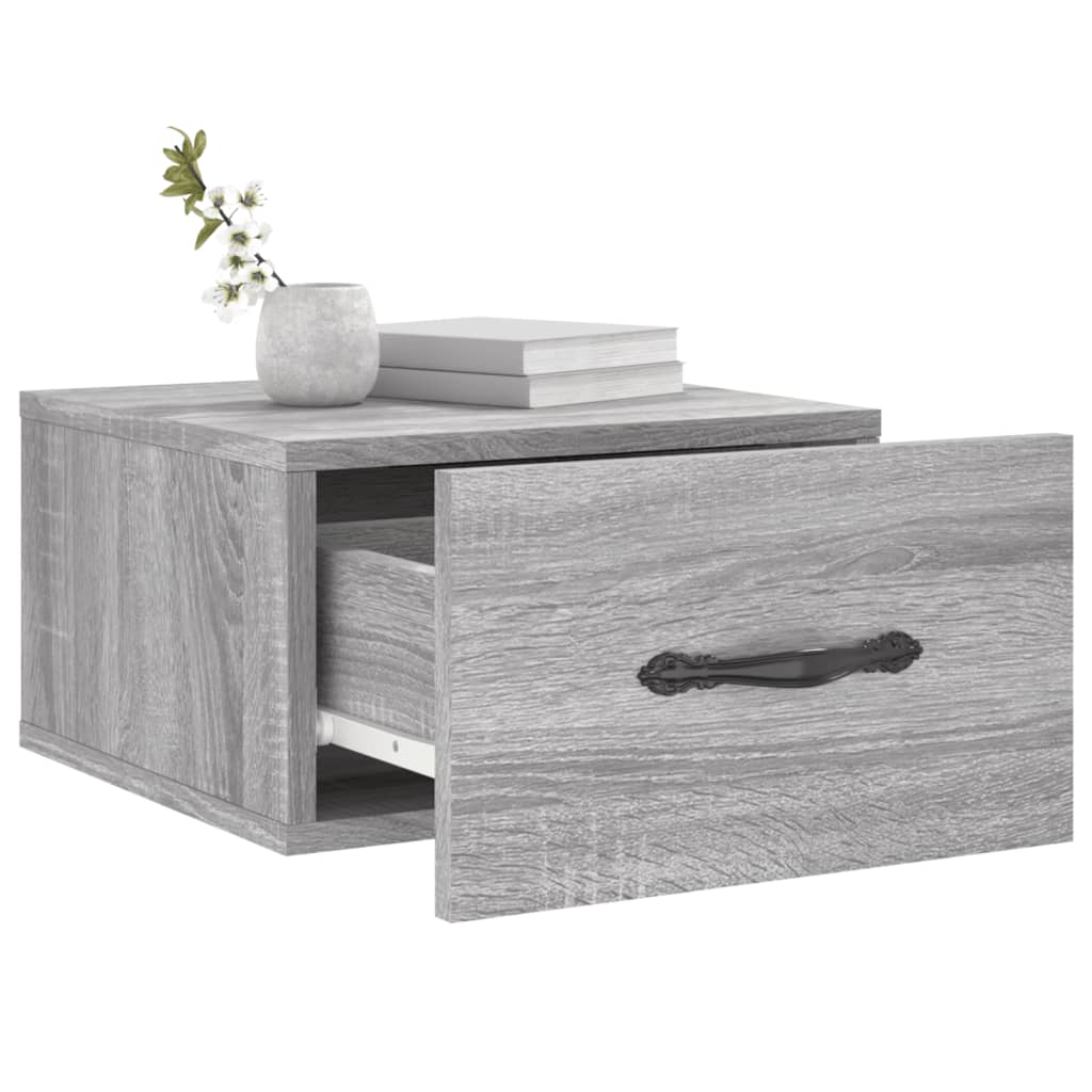 Tables de chevet murales 2 pcs. Gris Sonoma 35x35x20 cm