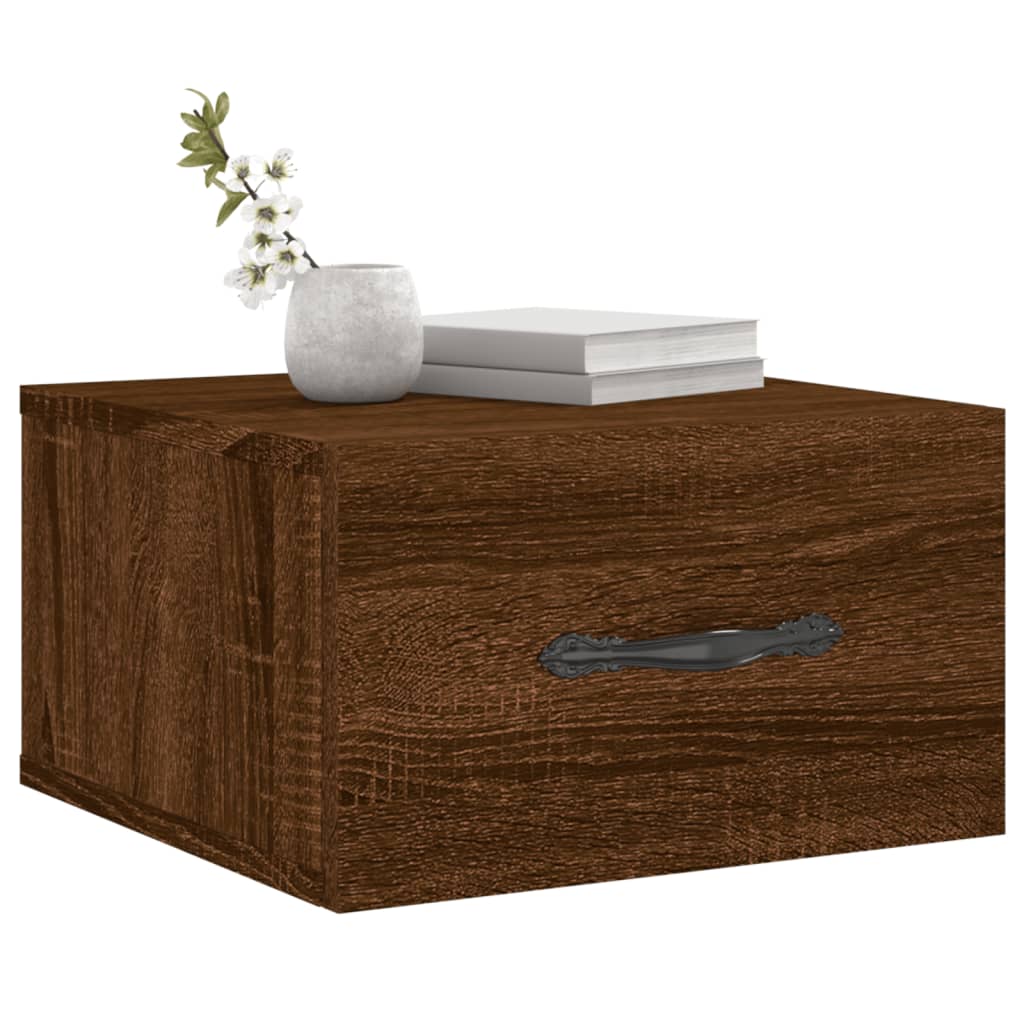 Wand-Nachttisch Braun Eichen-Optik 35x35x20 cm