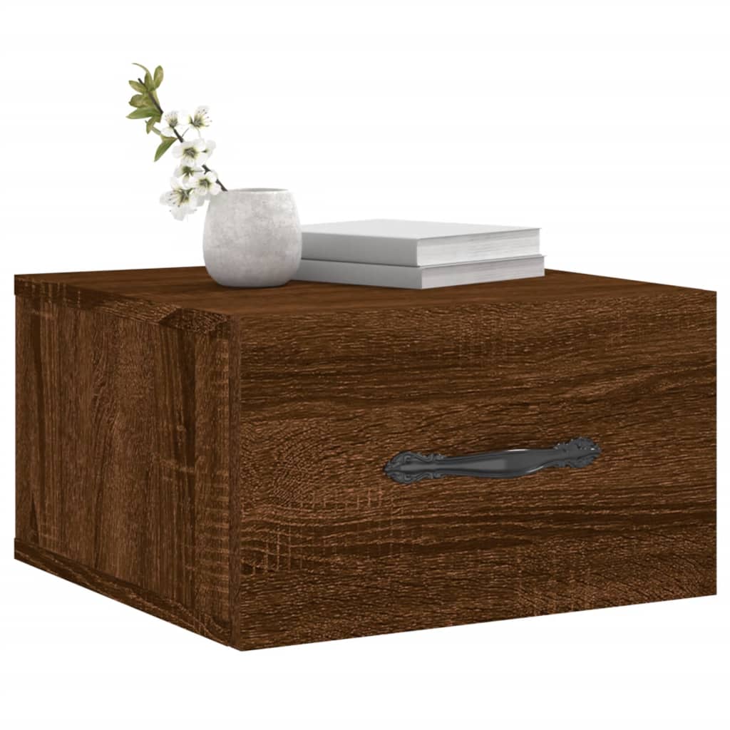 Wand-Nachttische 2 Stk. Braun Eichen-Optik 35x35x20 cm
