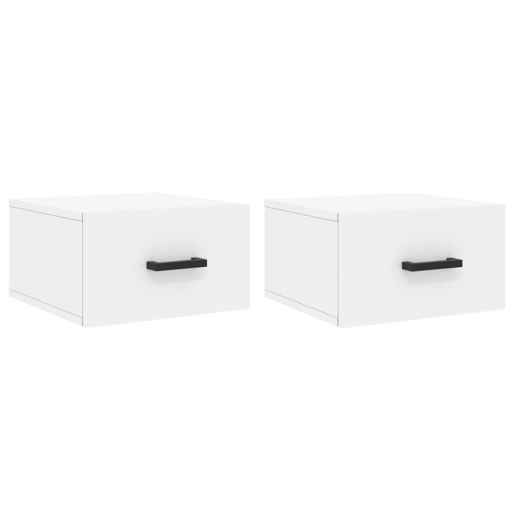 Tables de chevet murales 2 pcs. Blanc 35x35x20 cm