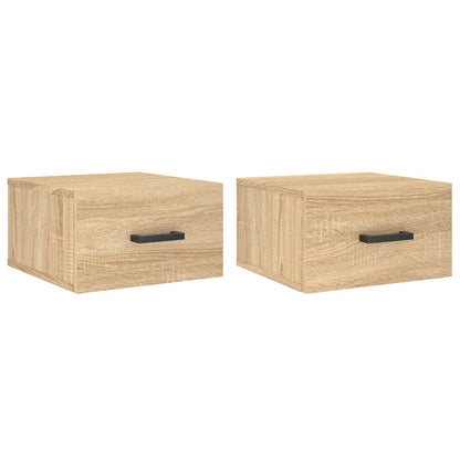 Wand-Nachttische 2 Stk. Sonoma-Eiche 35x35x20 cm