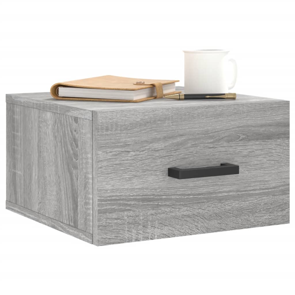 Wand-Nachttisch Grau Sonoma 35x35x20 cm