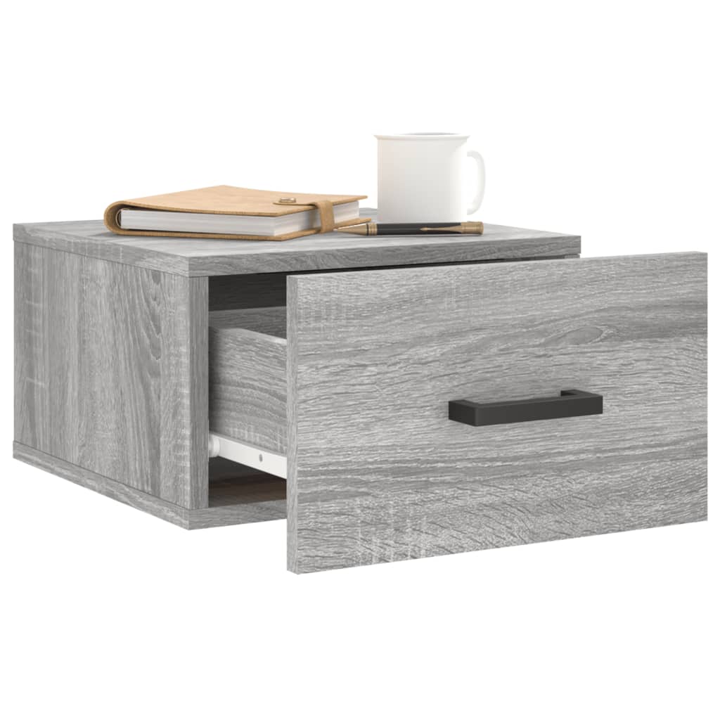 Wand-Nachttisch Grau Sonoma 35x35x20 cm