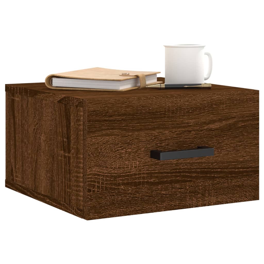 Wand-Nachttisch Braun Eichen-Optik 35x35x20 cm