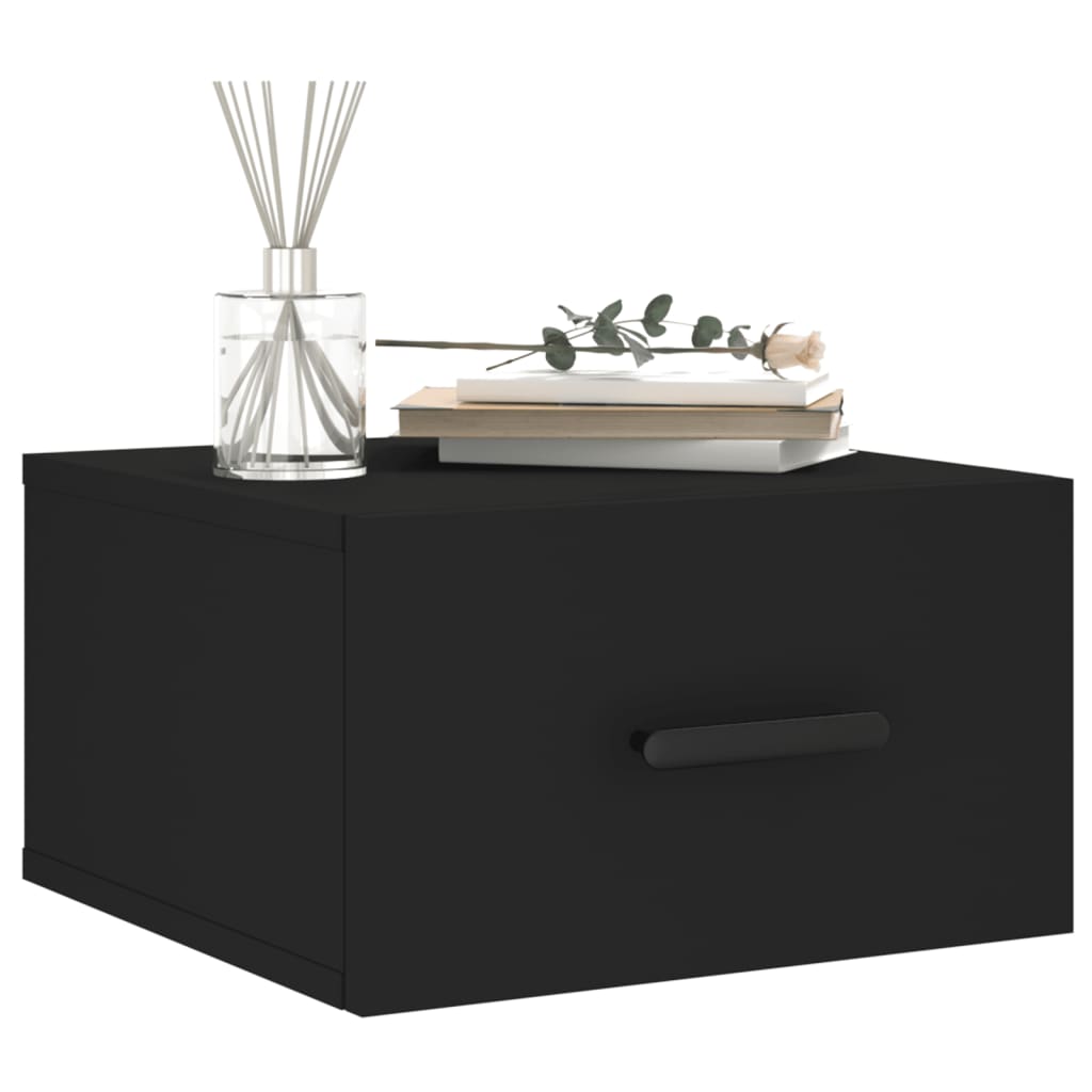 Wand-Nachttisch Schwarz 35x35x20 cm