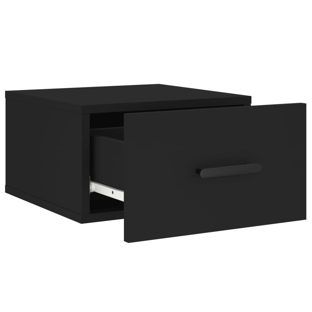 Wand-Nachttisch Schwarz 35x35x20 cm