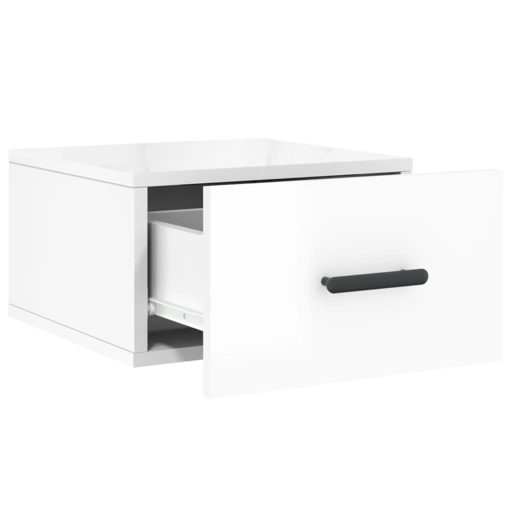 Tables de chevet murales 2 pcs. blanc brillant 35x35x20 cm