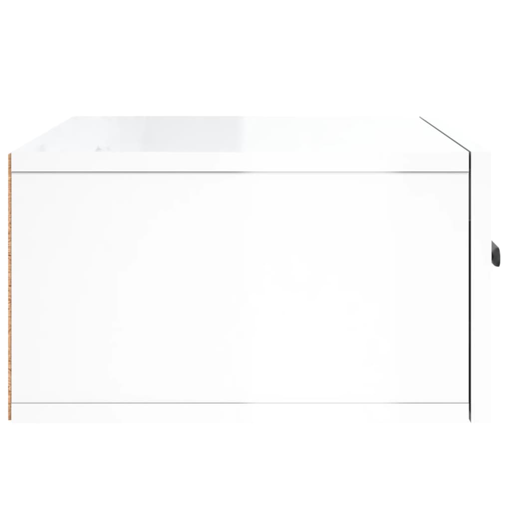 Tables de chevet murales 2 pcs. blanc brillant 35x35x20 cm