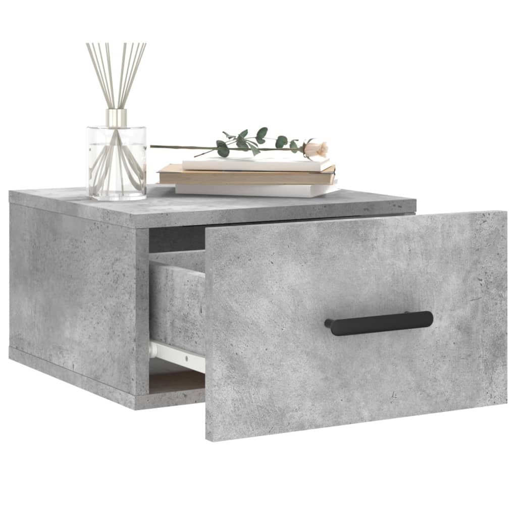 Tables de chevet murales 2 pcs gris béton 35x35x20 cm