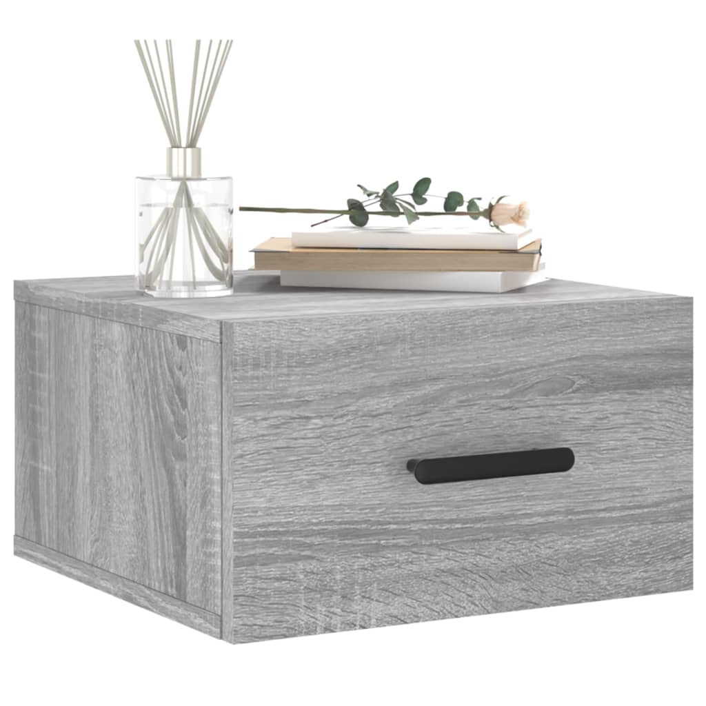 Wand-Nachttische 2 Stk. Grau Sonoma 35x35x20 cm