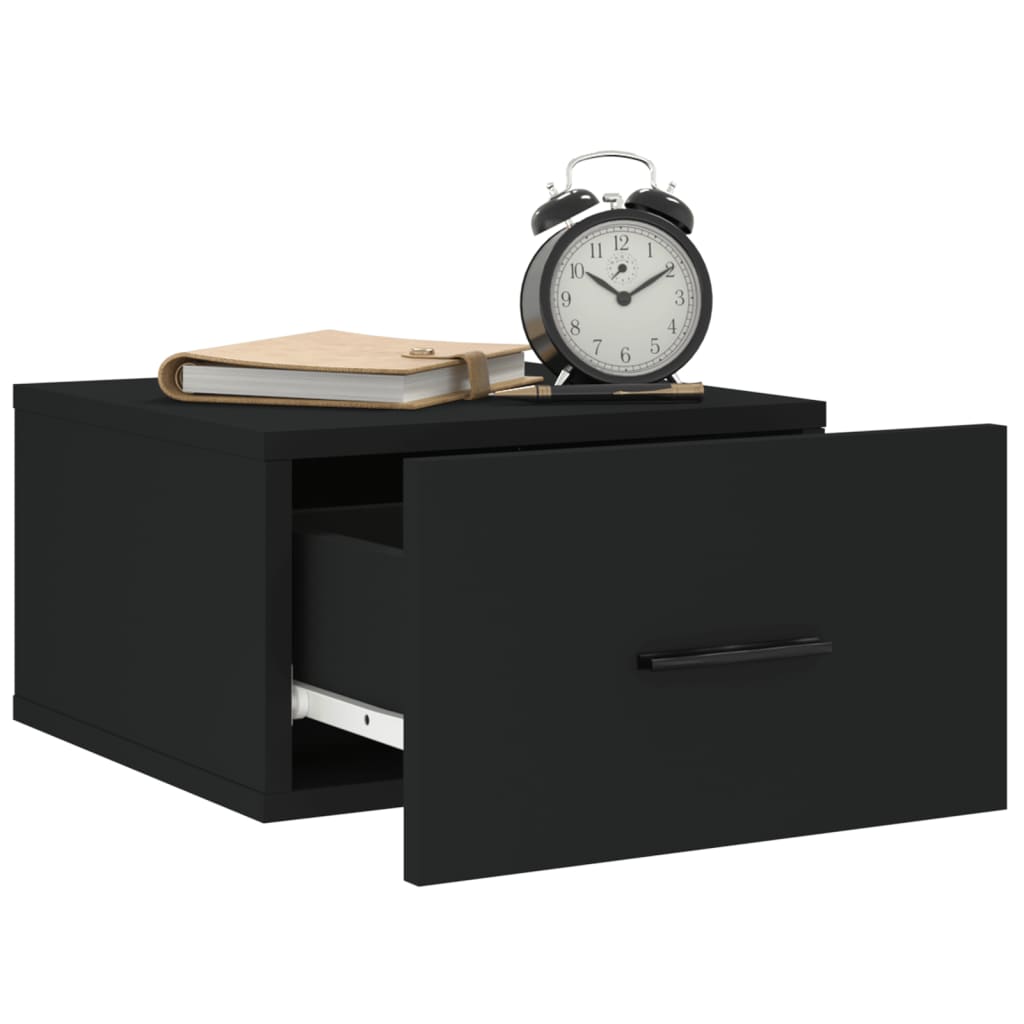 Wand-Nachttisch Schwarz 35x35x20 cm