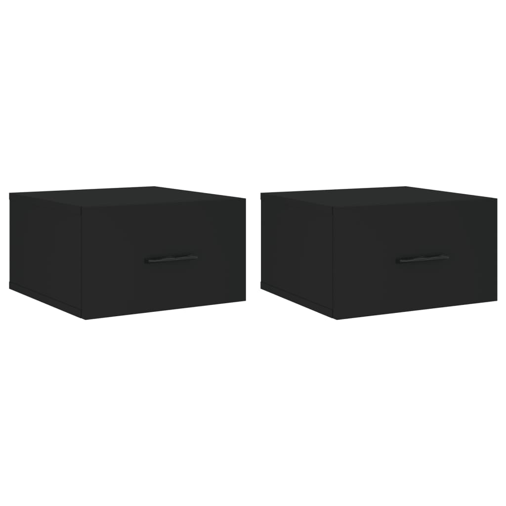 Wand-Nachttische 2 Stk. Schwarz 35x35x20 cm