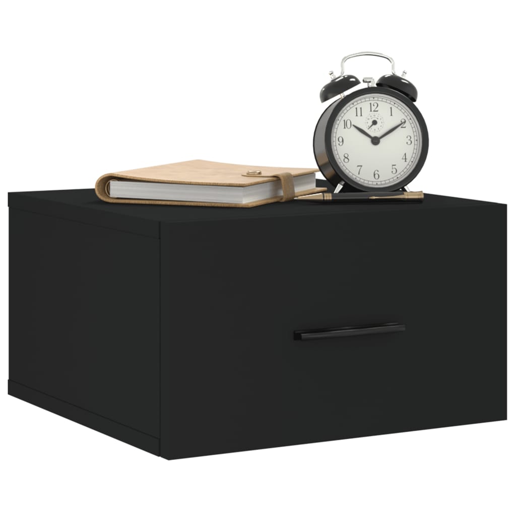 Wand-Nachttische 2 Stk. Schwarz 35x35x20 cm