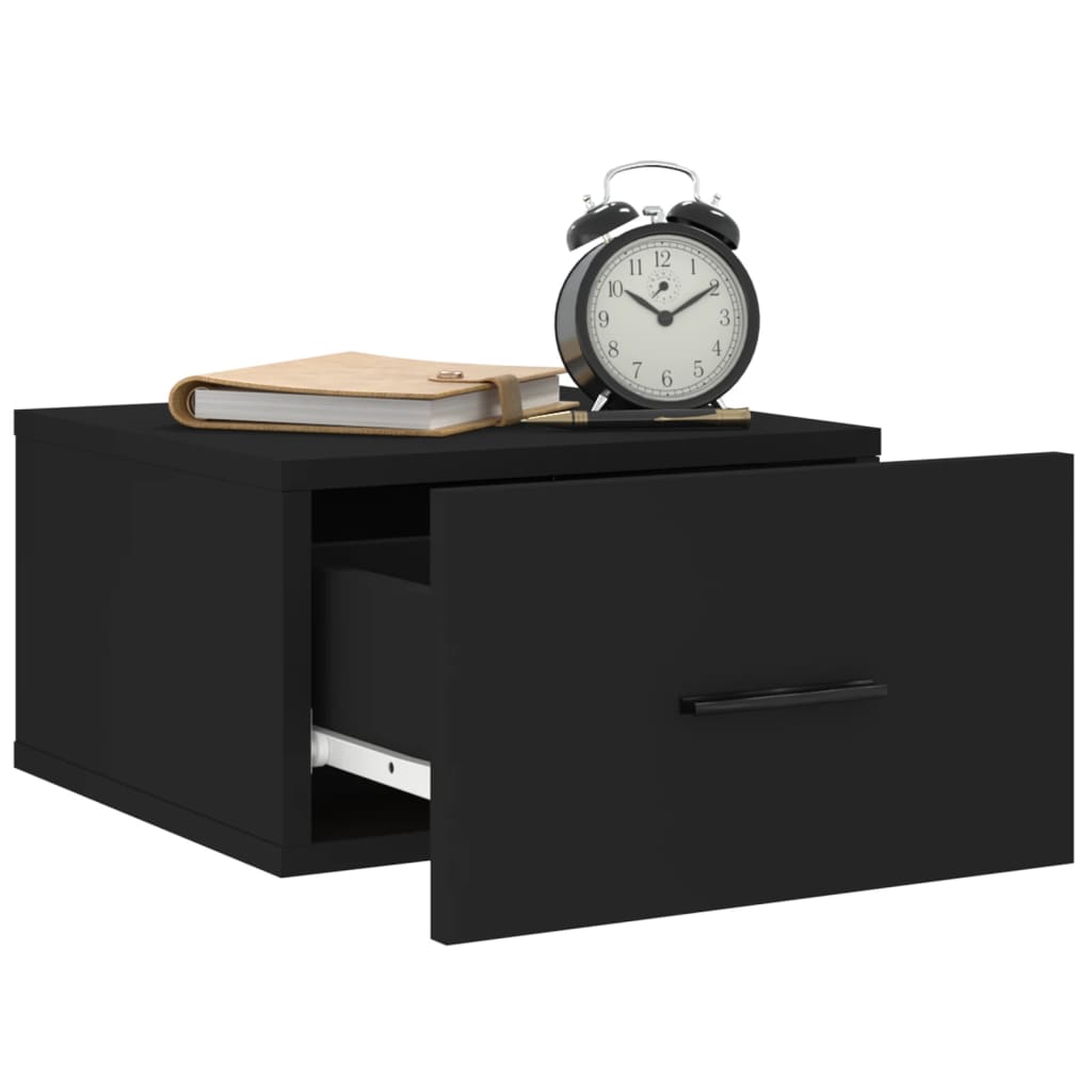 Wand-Nachttische 2 Stk. Schwarz 35x35x20 cm