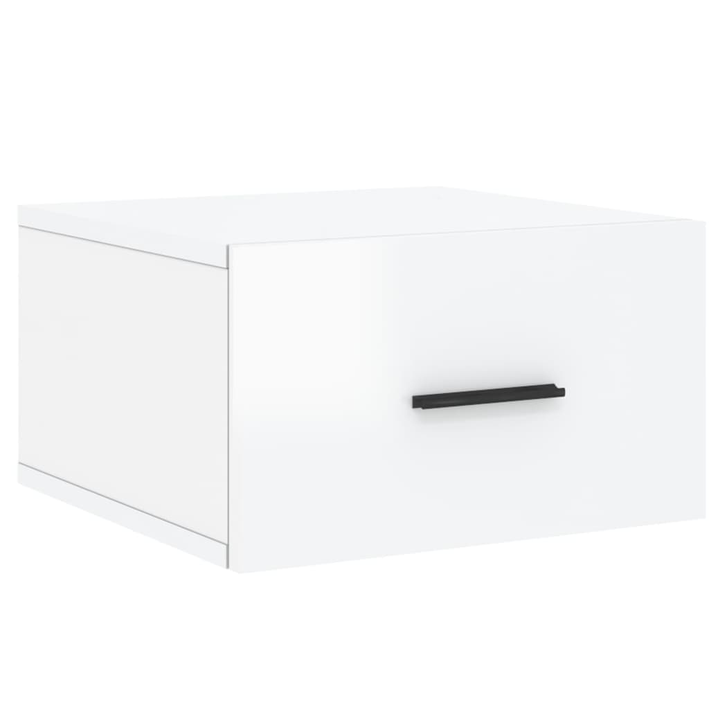 Tables de chevet murales 2 pcs. blanc brillant 35x35x20 cm