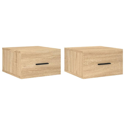 Wand-Nachttische 2 Stk. Sonoma-Eiche 35x35x20 cm