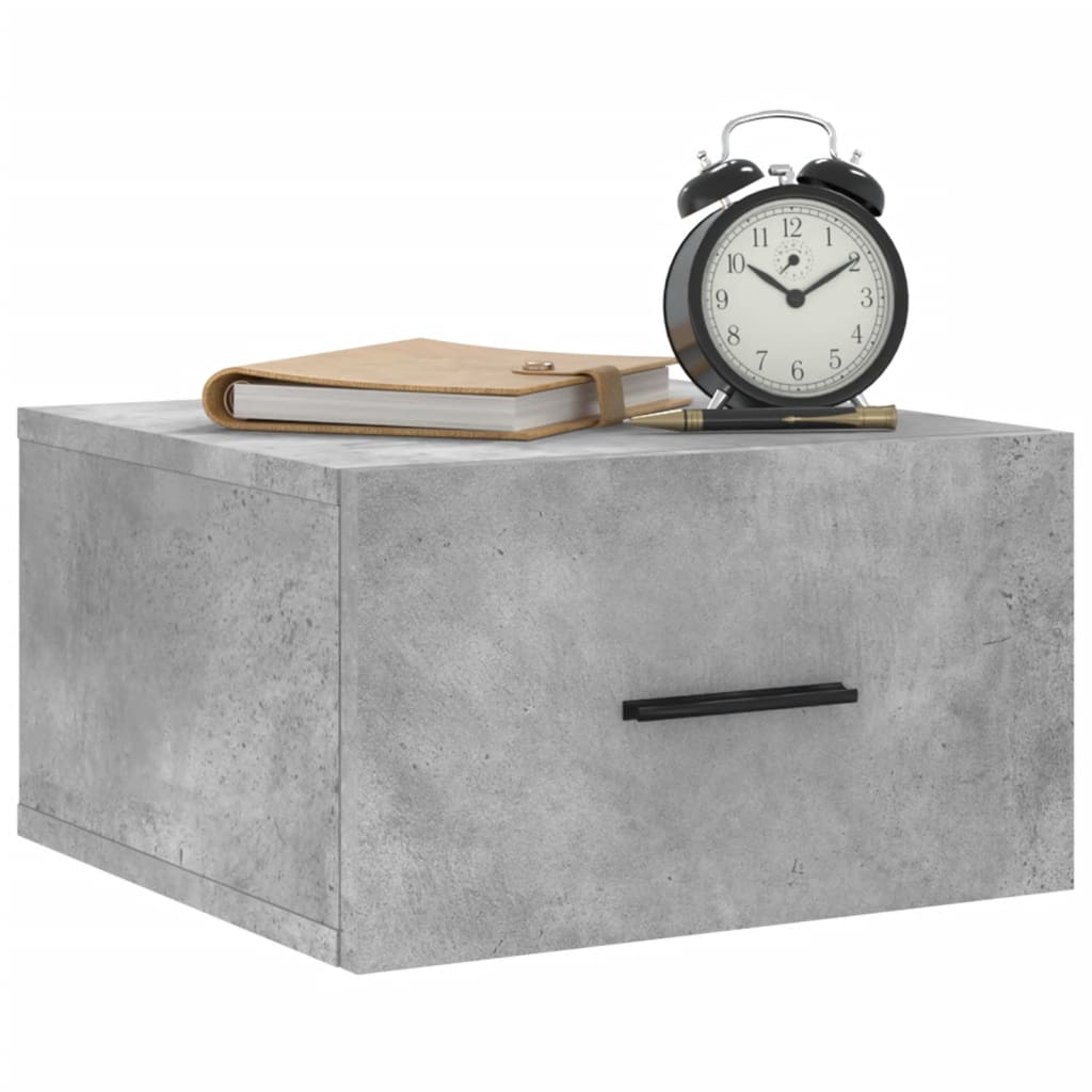 Tables de chevet murales 2 pcs gris béton 35x35x20 cm