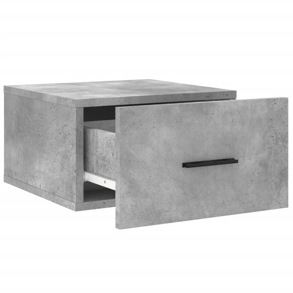 Tables de chevet murales 2 pcs gris béton 35x35x20 cm