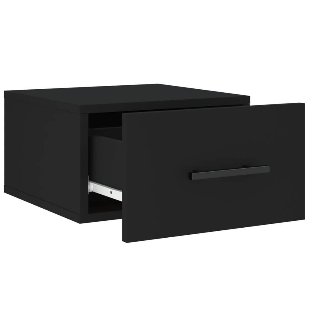 Wand-Nachttisch Schwarz 35x35x20 cm
