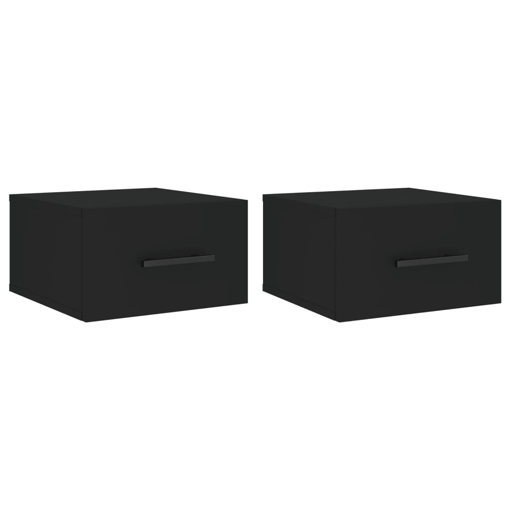 Wand-Nachttische 2 Stk. Schwarz 35x35x20 cm