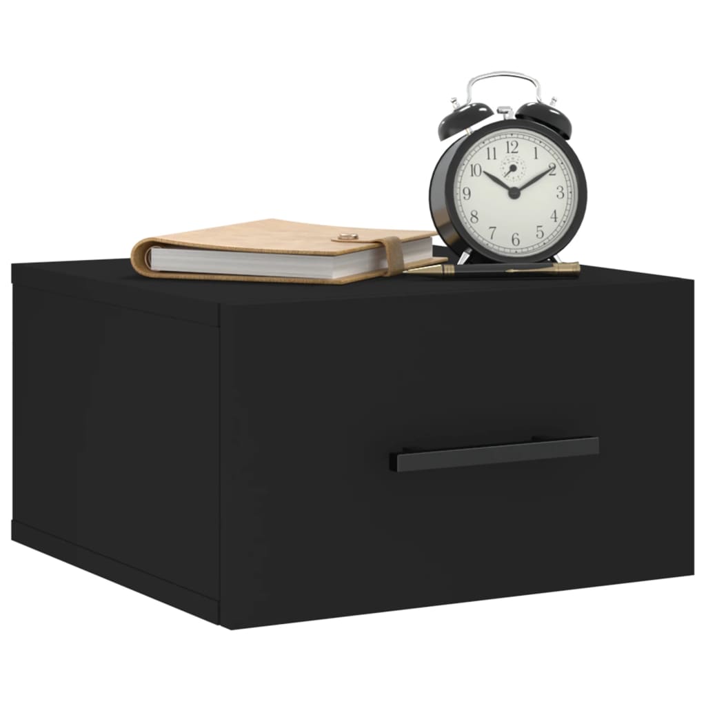 Wand-Nachttische 2 Stk. Schwarz 35x35x20 cm