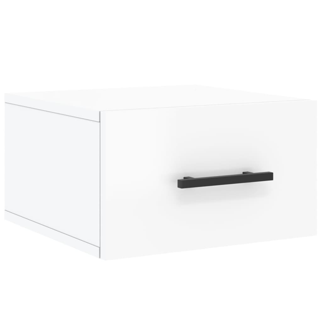 Tables de chevet murales 2 pcs. blanc brillant 35x35x20 cm