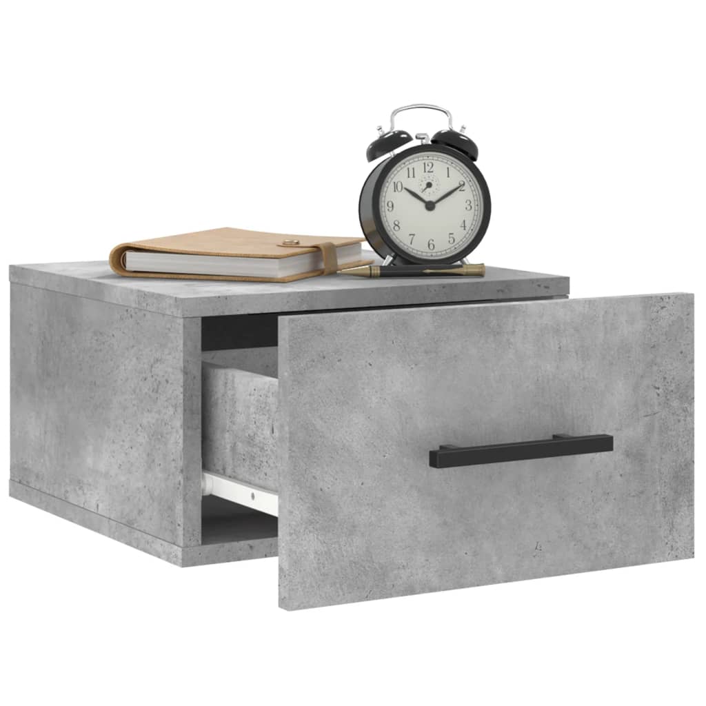 Tables de chevet murales 2 pcs gris béton 35x35x20 cm