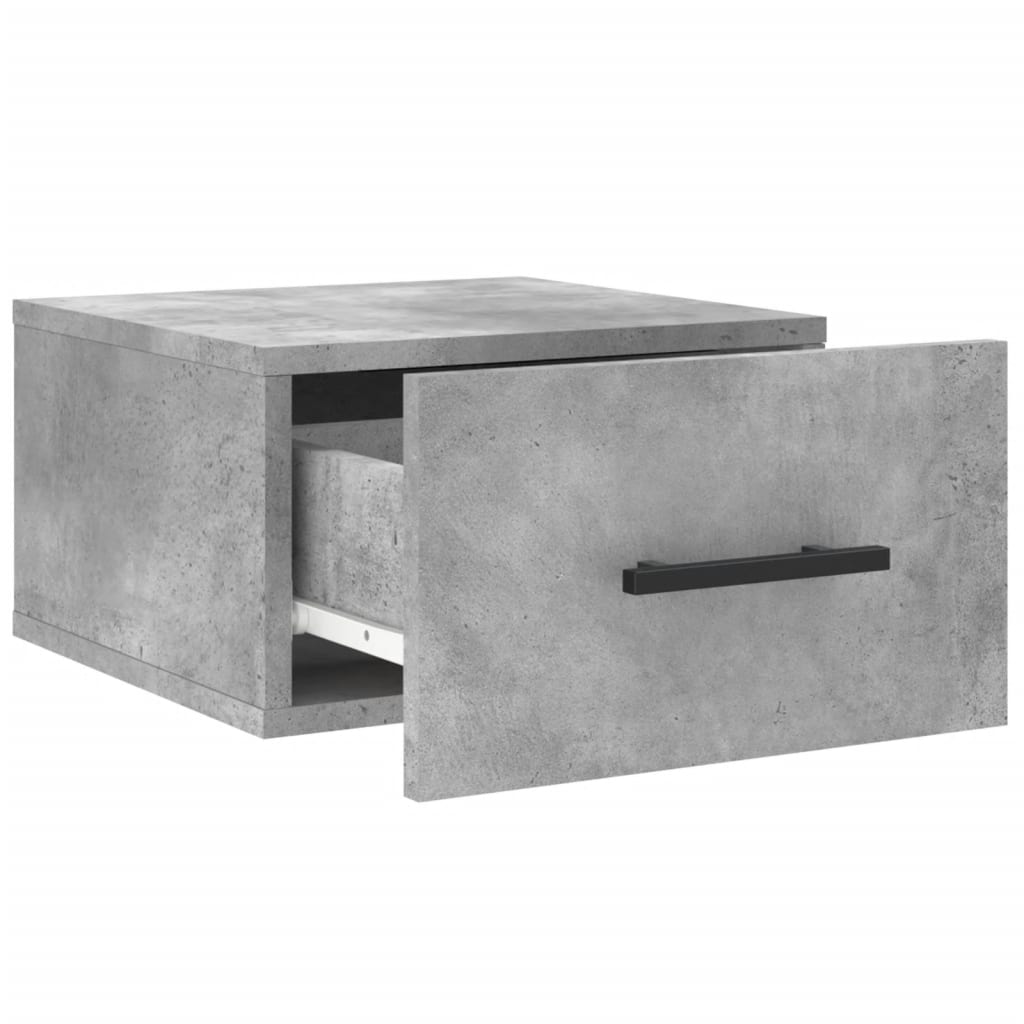 Tables de chevet murales 2 pcs gris béton 35x35x20 cm