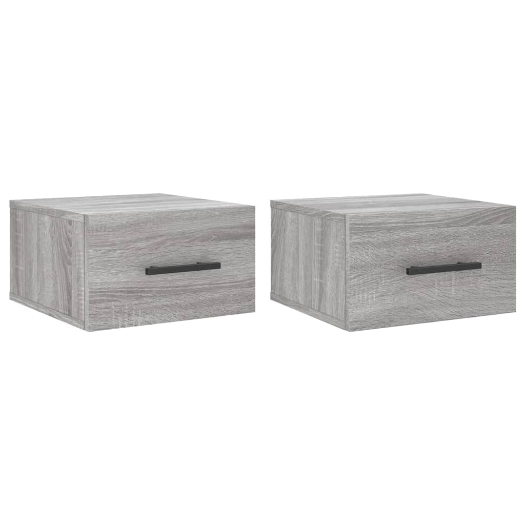 Tables de chevet murales 2 pcs. Gris Sonoma 35x35x20 cm