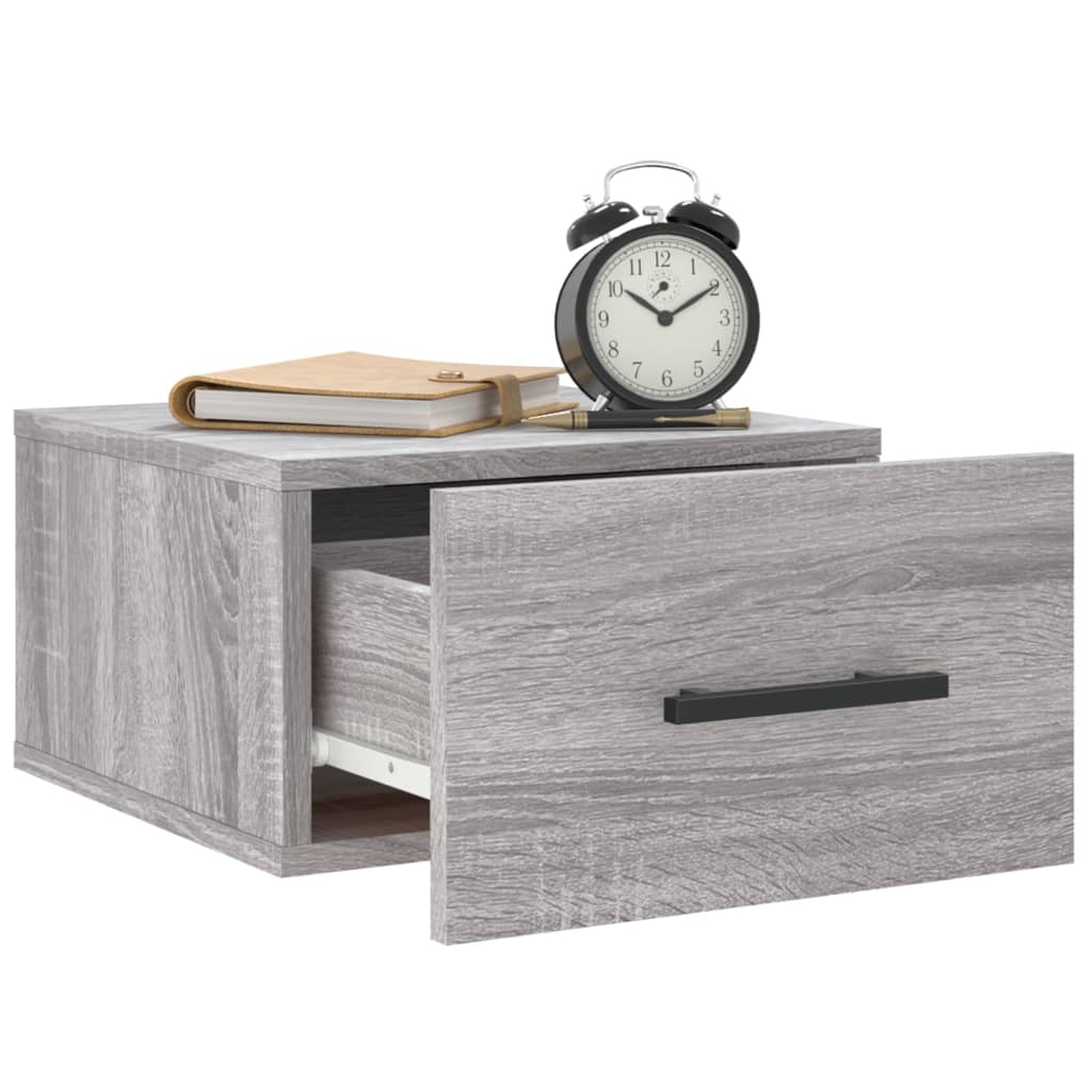 Tables de chevet murales 2 pcs. Gris Sonoma 35x35x20 cm