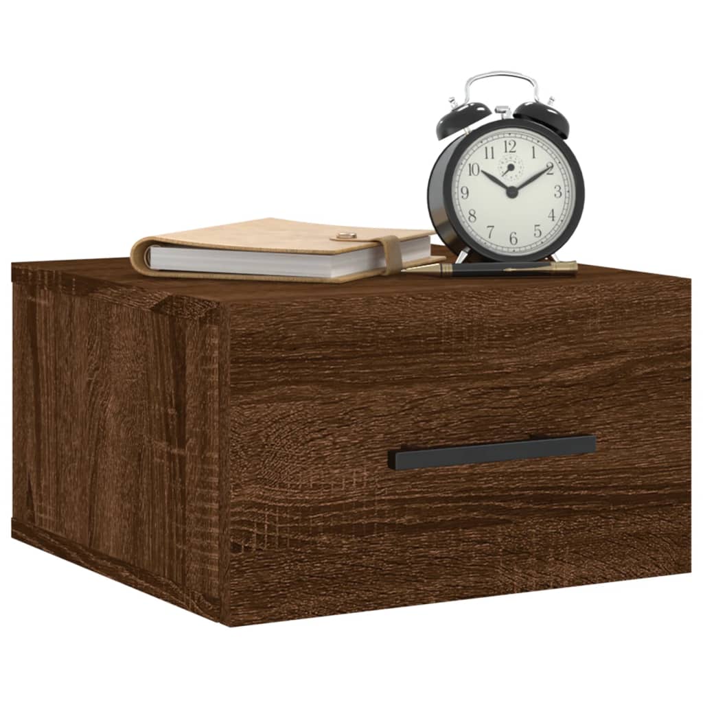 Wand-Nachttische 2 Stk. Braun Eichen-Optik 35x35x20 cm