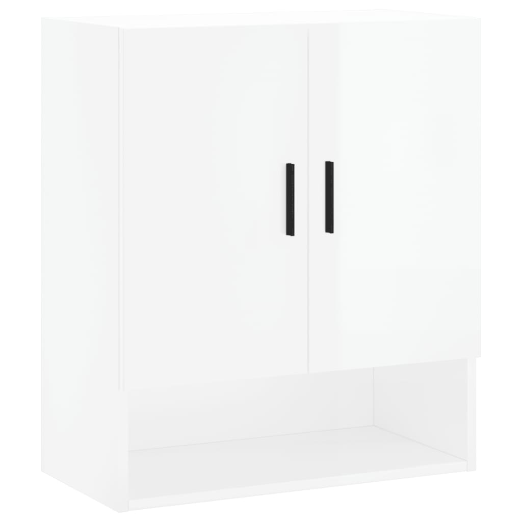 Armoire murale blanc brillant 60x31x70 cm en bois