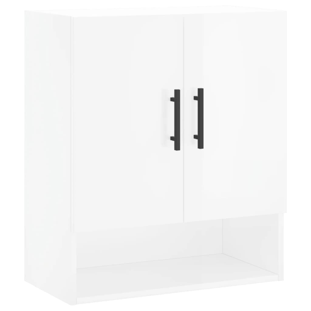 Armoire murale blanc brillant 60x31x70 cm en bois